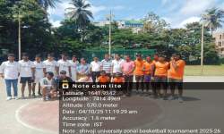 SHIVAJI UNIVERSITY ZONAL BASKETBALL (MEN) COMPETITION TEAM PHOTO