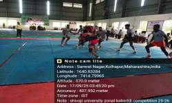 SUCCESSFULLY ORGANIZED SHIVAJI UNIVERSITY ZONAL KABADDI (MEN) TOURNAMENT  MATCH PHOTO